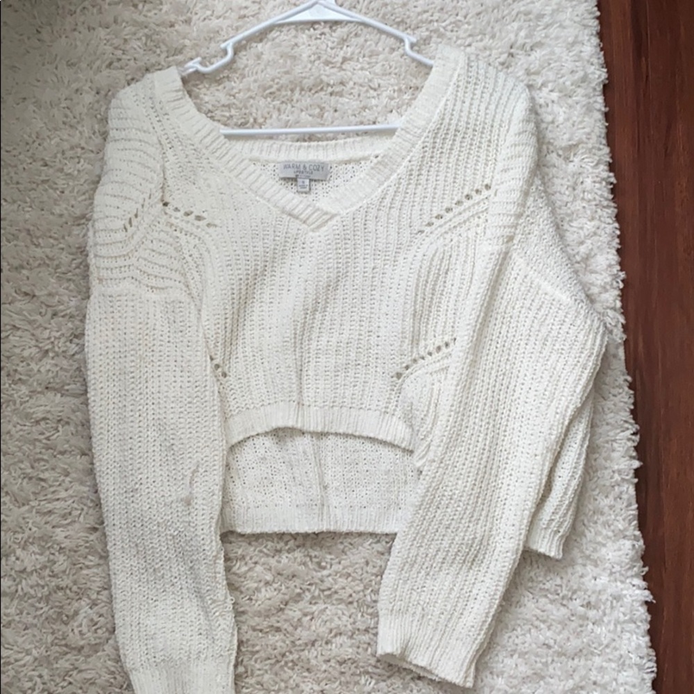 White, cropped sweater